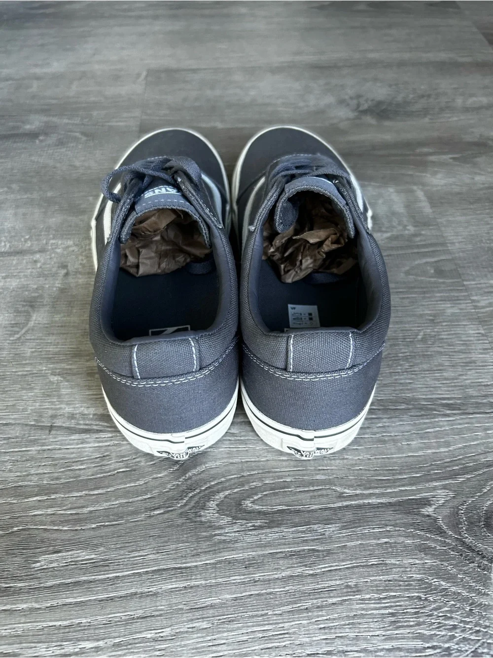Vans Charcoal Low-Top Skate Sneakers with White Stripe